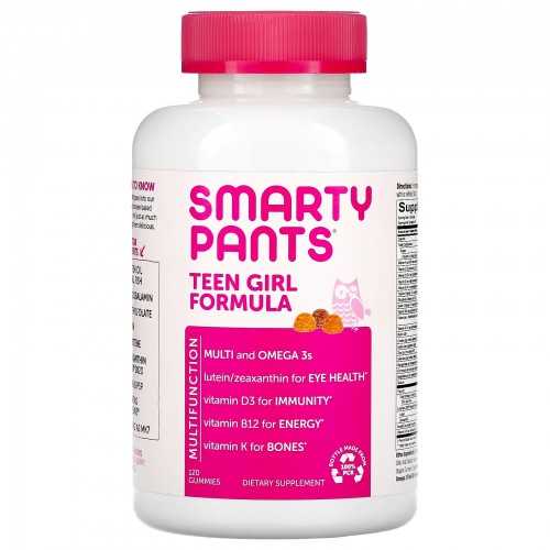 SmartyPants, мультивитамины для девочек-подростков, лимон, лайм и ягодный микс, 120 жевательных конфет SmartyPants, мультивитамины для девочек-подростков, лимон, лайм и ягодный микс, 120 жевательных конфет